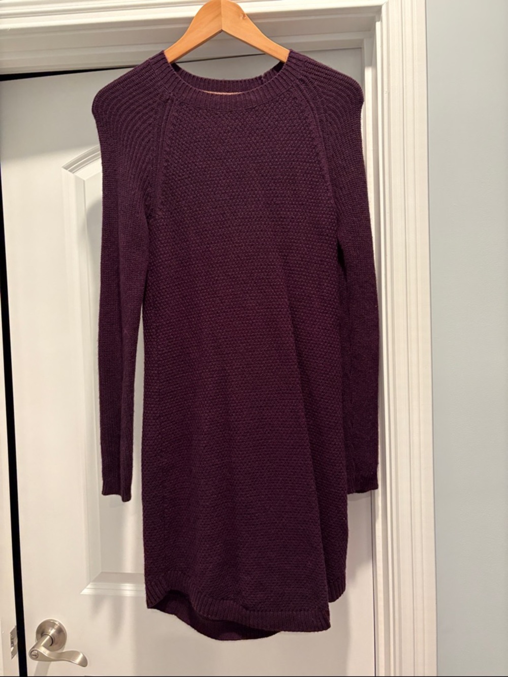 Boden Deep Plum Knit Long-Sleeve Sweater Dress
